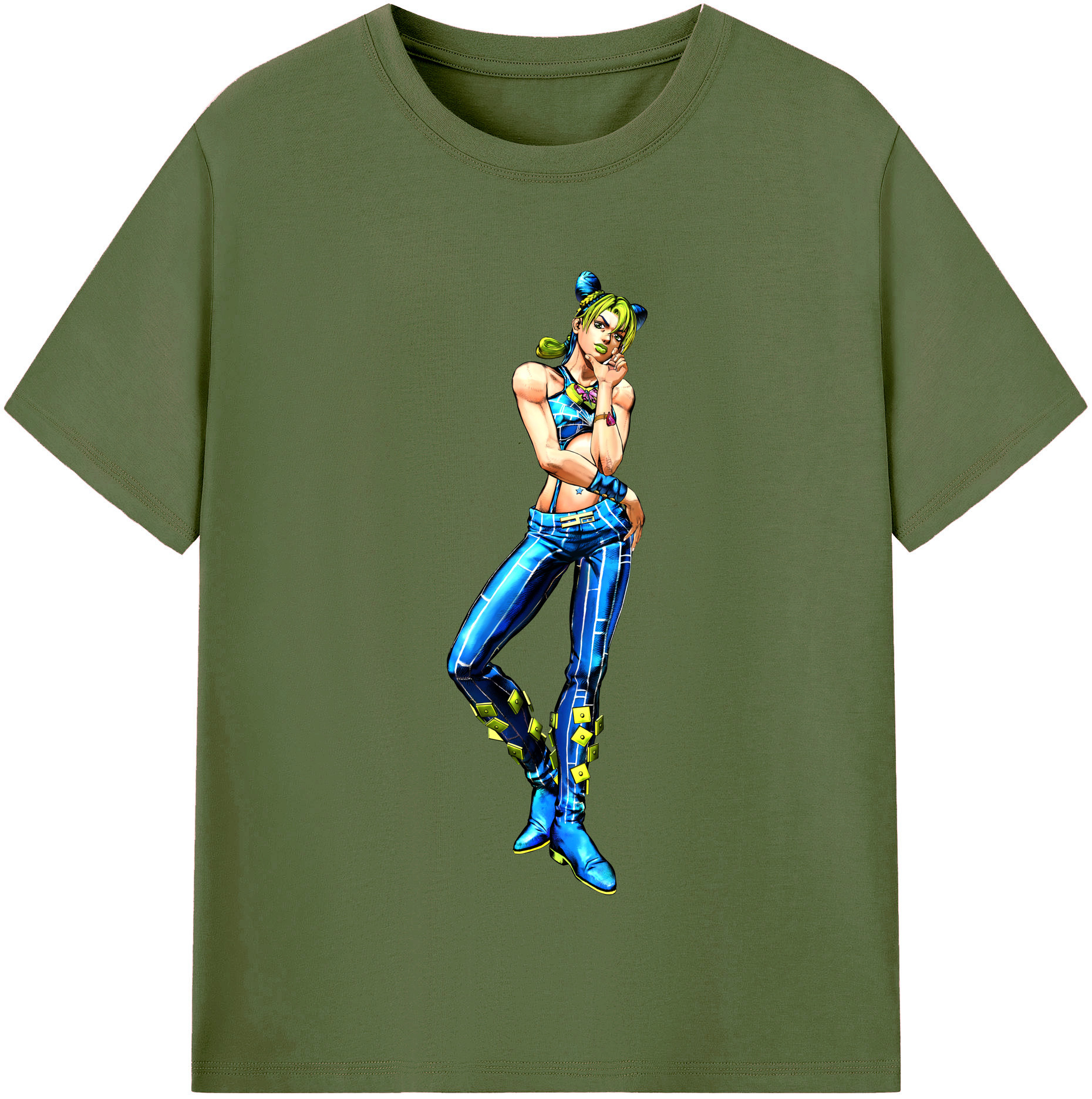 （画像用） "ジョジョの奇妙な冒険 くうじょう ジョリーン JoJo's Bizarre Adventure Jolyne Cujoh " 綿100％半袖Tシャツ（フロントプリント）